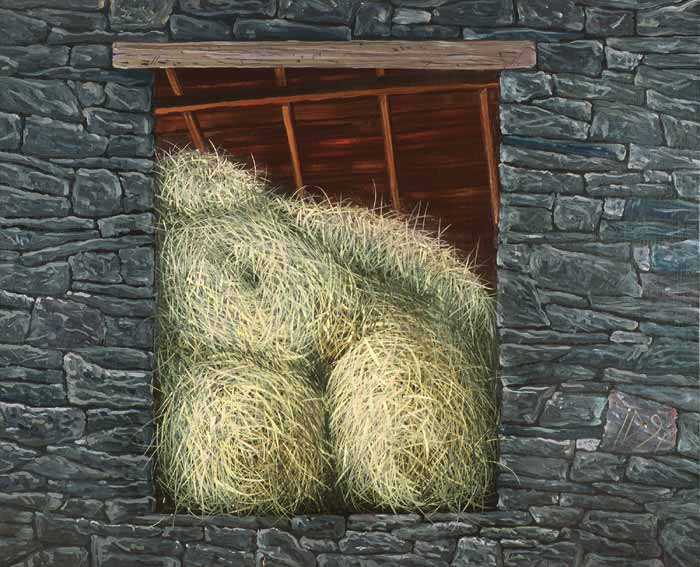 LOFT WITH HAY - Oil/Canvas (81x100) 1997