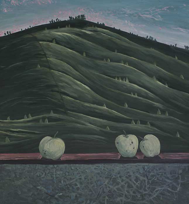 APPLES IN LANDSCAPE II - Oil/Canvas (65x60) 1995